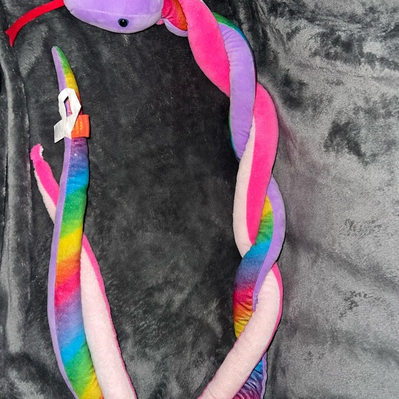 Adventure Planet Snake Plush Twisted Multi Color 57” Stuffed Reptile Pink Purple - Picture 14 of 16